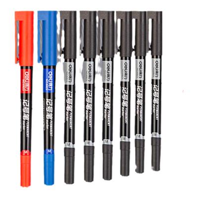 得力6824记号笔小双头粗头细头