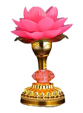 七彩莲花灯家用菩萨供灯