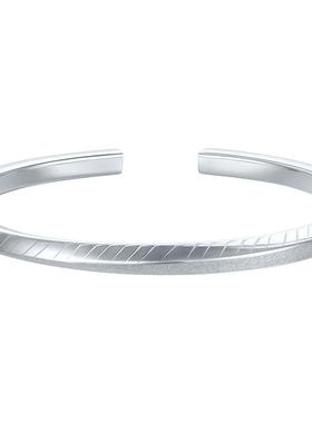 六桂福珠宝福莫比乌斯银手镯纯银