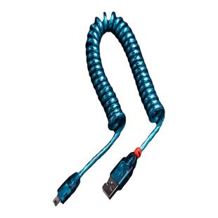 德国LINDY USB-A转Mini-B螺旋数据线适配机械键盘T口移动硬盘办公