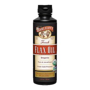 Barlean's巴宁新鲜亚麻籽油美国有機冷榨非精炼健身孕宝辅食抄菜