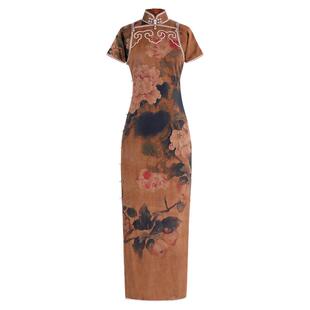 花意相容丨一城风絮丨夏季重缎香云纱双襟如意云头民国风旗袍长裙