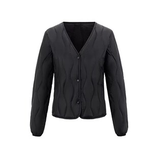 短款外套夹棉内胆女V领轻薄棉服外穿秋冬新款配大衣内搭打底棉衣