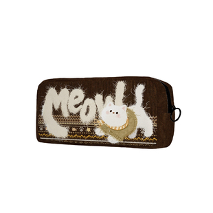 印你所想原创毛绒白猫超火笔袋女生2025新款小众不撞款大容量可爱小学生初中生儿童高颜值ins风文具袋简约