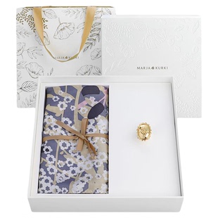 MARJAKURKI玛丽亚古琦真丝丝巾系脖高级感丝巾扣礼盒装节日礼物