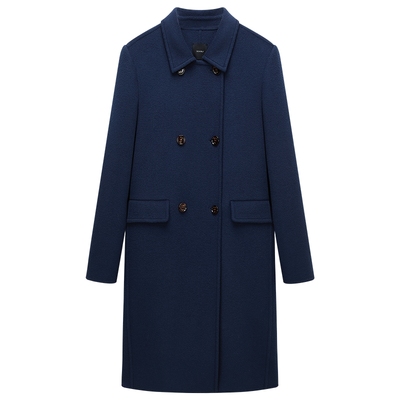 OCHIRLY欧时力翻领排扣毛呢大衣