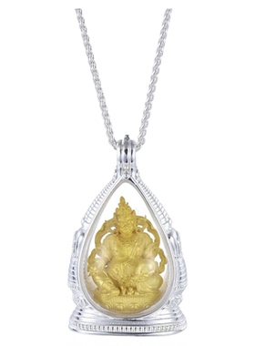 藏式铜镀金随行三宝佛嘎乌盒吊坠