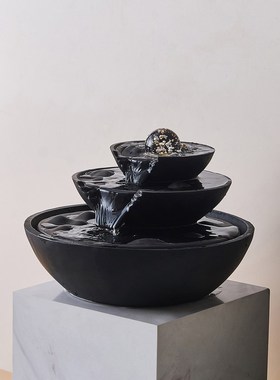 假山流水摆件循环水喷泉生财客厅茶室装饰现代办公室前台造景招财