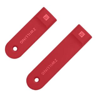 双立人硅胶隔热手柄套红色锅把手不锈钢炒锅把手防烫手套奶锅把手