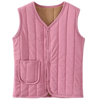 中老年人保暖马甲加绒加厚女坎肩