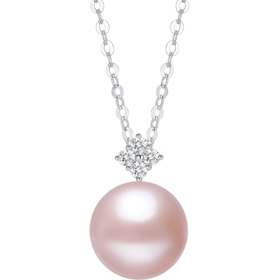 潮宏基白18K金淡水珍珠套链