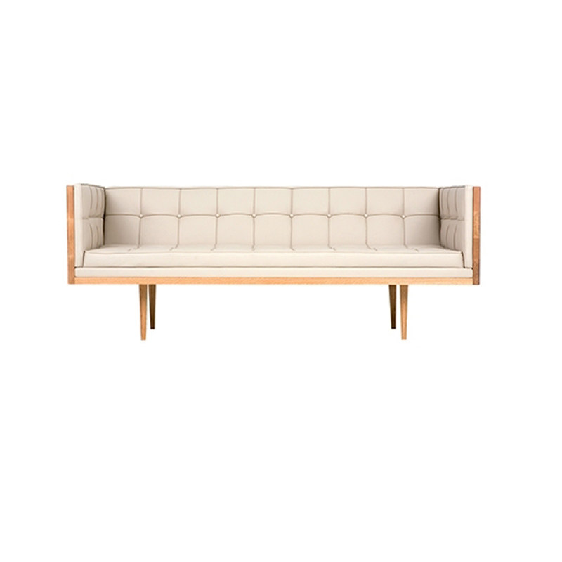 Design.M北欧经典家具box sofa盒子实木小户型客厅全皮双人位沙发