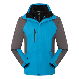 户外冲锋衣定制男女两件套三合一防风水透气工作服订做印LOGO绣字