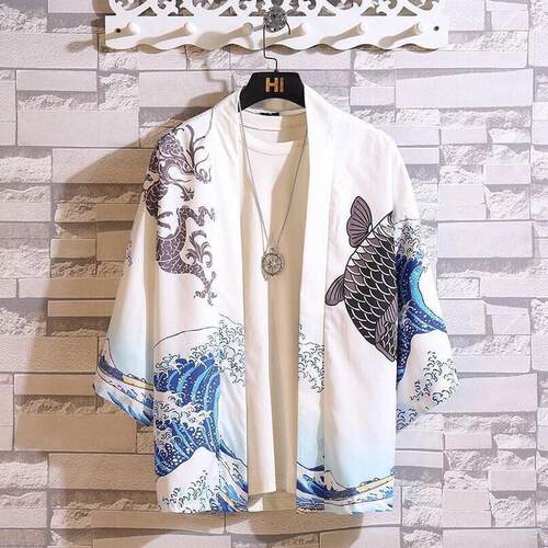 C 50652 Chinese Style Loose Short Robe 宽松短袖道袍跨境