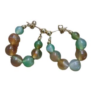 寻春雀跃~新中式秋天彩色串珠耳钉女2026新款爆款高级感耳环耳饰