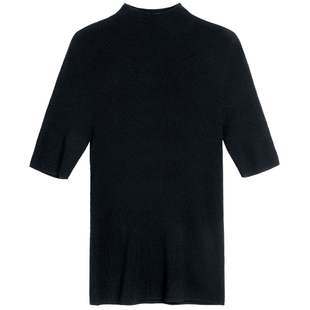 322WORKHOUSE针织半高领打底衫女士2025新款春秋修身中袖上衣Q596