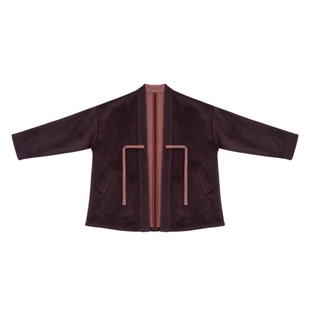 谜阿凰【黑巧飞机袖外套】汉元素上衣秋冬毛呢咖色外套国风日常女