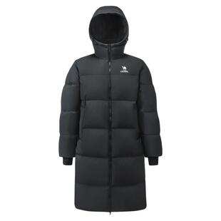 骆驼运动中长款羽绒服女款冬季黑色加厚北影连帽羽绒外套男