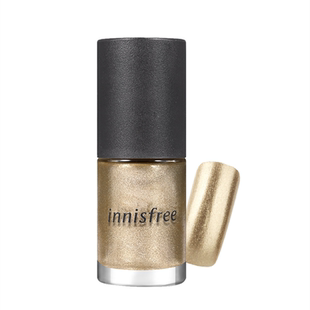 2023新款悦诗风吟指甲油脚趾显白54杏仁太妃糖金属香槟金免考持久