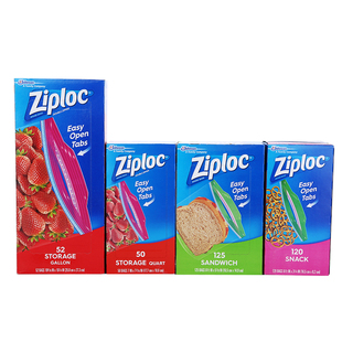 美国Ziploc密保诺保鲜密封袋食物零食水果储存袋拉链式真空食品袋