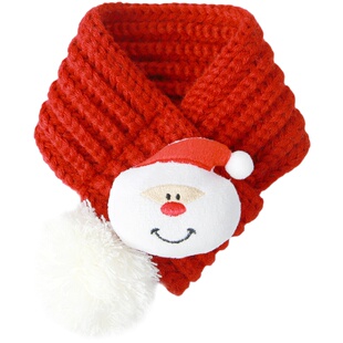 宠物毛线圣诞节新年围巾狗狗猫咪泰迪法斗柯基过年围脖围兜口水巾