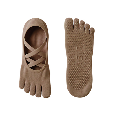 gigt极吉瑜伽袜子防滑专业女普拉提室内健身运动袜交叉绑带五指袜