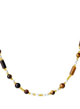 【生日礼物】周大生虎眼石项链银