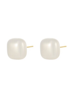 斐比方形珍珠耳钉S925银针百搭款