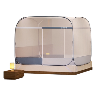 新款防摔儿童免安装蒙古包蚊帐床单床笠一体式家用卧室可折叠定制