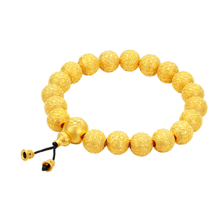 【高端定制】周大生黄金手链古法福润连连葫芦天珠手串送女友男友