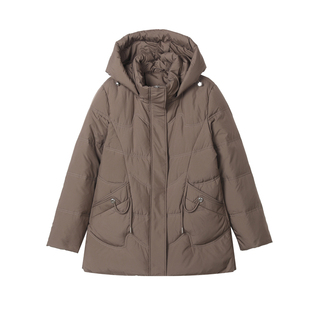 雪中飞冬季短款羽绒服女洋气减龄中年大码妈妈装厚外套防寒服拆帽