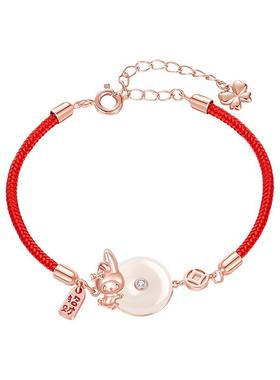 玉桂狗女银设计感手链