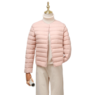 轻薄羽绒服女款圆领内胆2025新款保暖短款V领内穿无领薄款外套