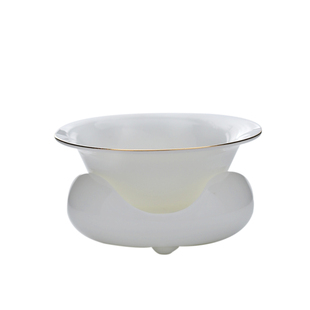 茶漏全陶瓷一体茶滤羊脂玉白瓷茶叶过滤网茶水分离茶隔泡茶滤茶器