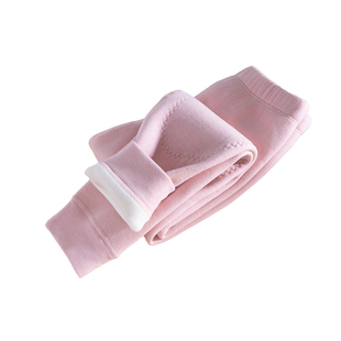 冬季羊毛蚕丝儿童保暖裤加绒加厚高腰弹力男女童A类无痕打底裤子