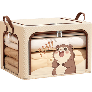 衣服收纳箱家用装衣物被子百纳箱大容量布艺可视窗衣柜专用整理箱