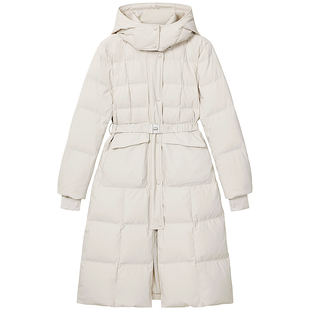 【保暖90鹅绒】Miss Sixty25冬新款气质羽绒服大衣女可拆帽配腰带