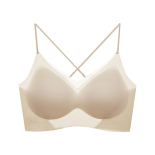云柔超薄无痕隐形美背内衣一期一会大露背交叉肩带夏文胸罩女性感