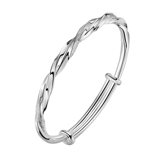 银意坊莫比乌斯银手镯女款9999纯银实心款足银镯子小众情人节礼物