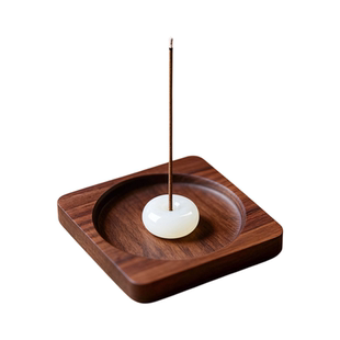 平安白玉香插 线香底座 檀木香座香盘香托香薰香立檀香家用室内