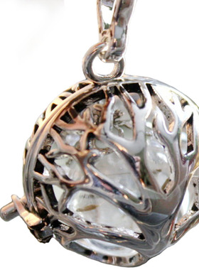 玻璃银金项链毛衣链女蒲公英夜光