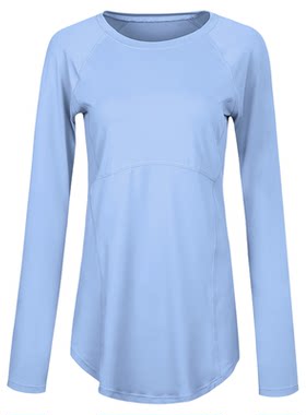 瑜伽服女长袖遮臀显瘦运动T恤秋
