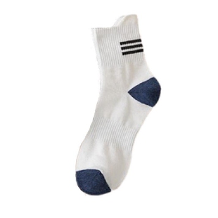 条纹提尔袜子男士中筒秋冬款长棉袜长筒防臭潮流篮球运动韩版ins