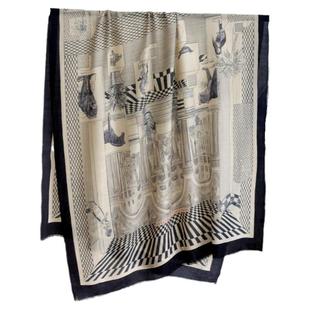 新歌剧院气质水溶羊毛围巾戒指绒薄女秋冬柔软百搭长披肩保暖高档