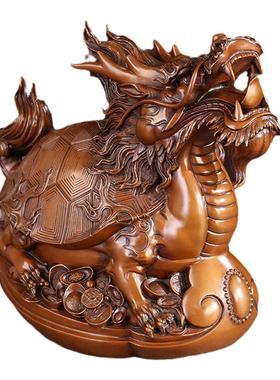 徽匠铜韵 纯铜摆件富贵龙头龟居家摆件办公客厅摆件开业乔迁礼品