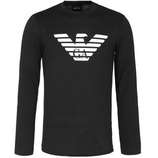 【自营】EMPORIO ARMANI/阿玛尼男士字母印花长袖上衣圆领棉质T恤
