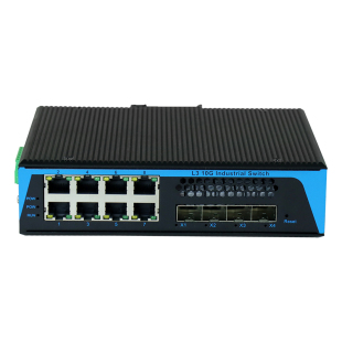 拓轩工业级三层核心交换机10G万兆4光4电8电环网收发器2.5G网管型千兆48电4万兆光纤交换机SFP插口