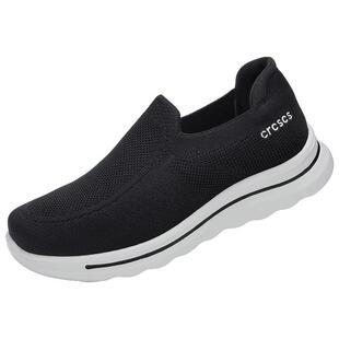 老北京布鞋女妈妈鞋夏季透气轻便中老年健步鞋防滑软底飞织网面鞋