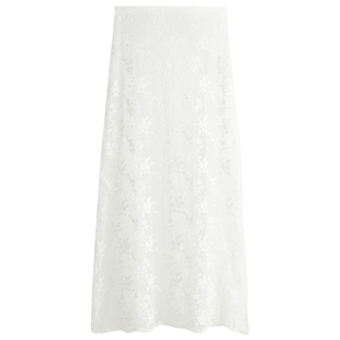 HM女装半身裙冬季法式气质高腰A字显瘦蕾丝中长裙1266580