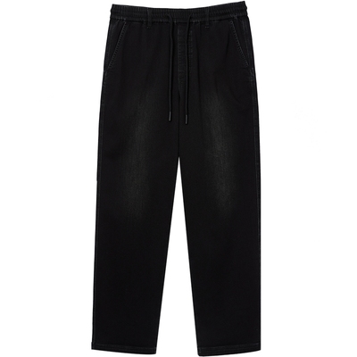 907杰克琼斯男装秋冬新款宽松仿针织阔腿深灰牛仔裤男款长裤子